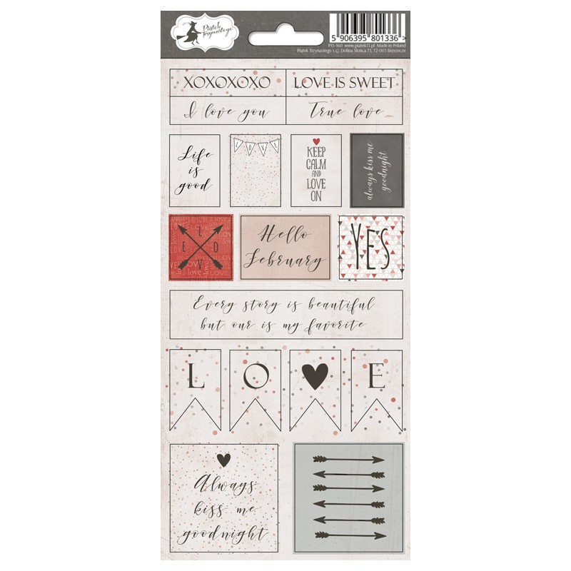 Piatek Przynastego Sticker sheet Colors of love 02, 10,5 x 23cm