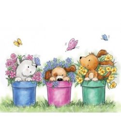 Wild Rose Studio`s A7 stamp set Dogs in Pots
