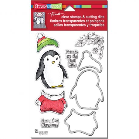 Stampendous Cling Stamps & Dies Set Cool Penguin