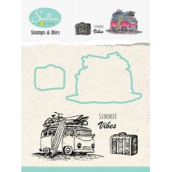 Nellie‘s Choice Holiday Die cut & clearstamp set bus