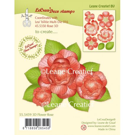 Lecrea'Deco Stamps 3D Flower Rose Clear